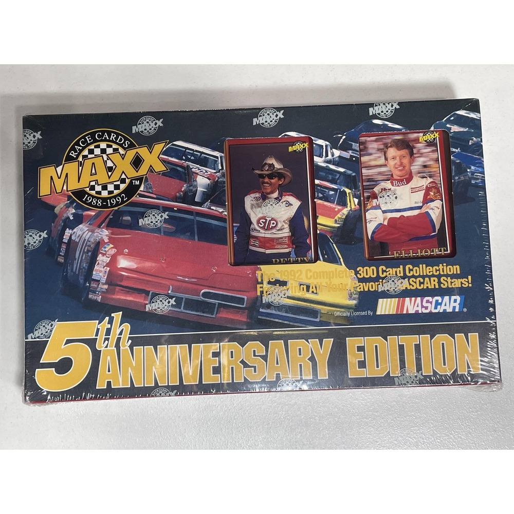 1992 Maxx Race Cards 5th Anniversary Edition NASCAR 300 Card Set Factory Sealed